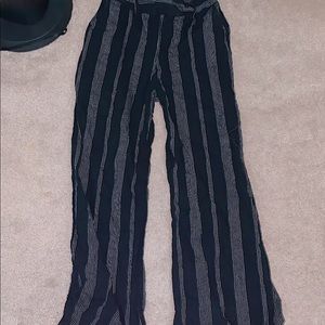 palazzo black and white striped pants
